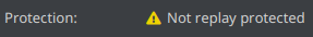 The send screen reporting a transaction as not replay protected
